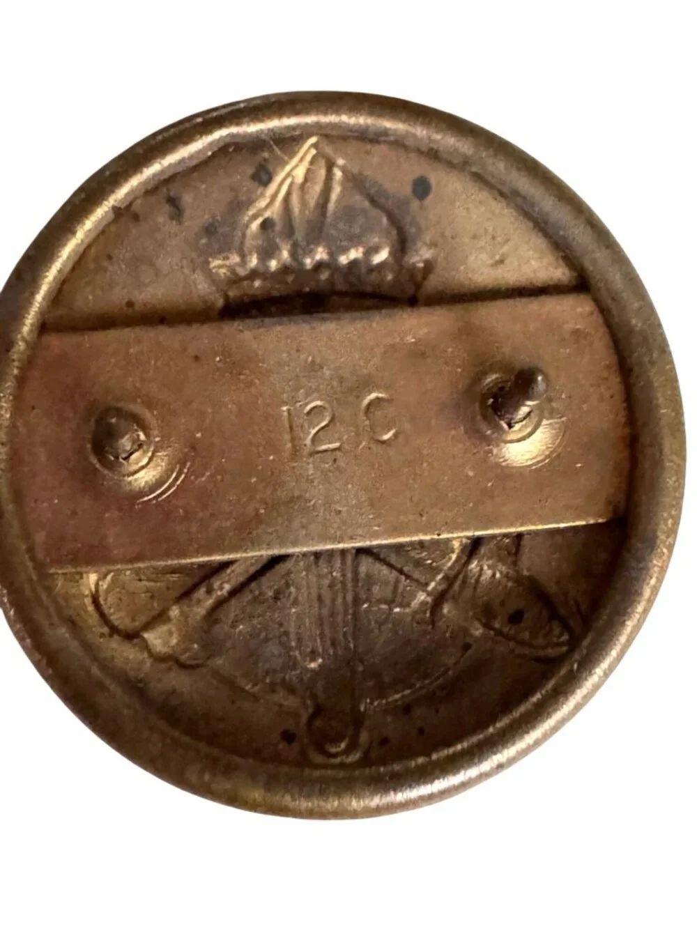 Vintage Military Civil Affairs Branch Gold Pinback Insignia - Crossed Torch & Sw